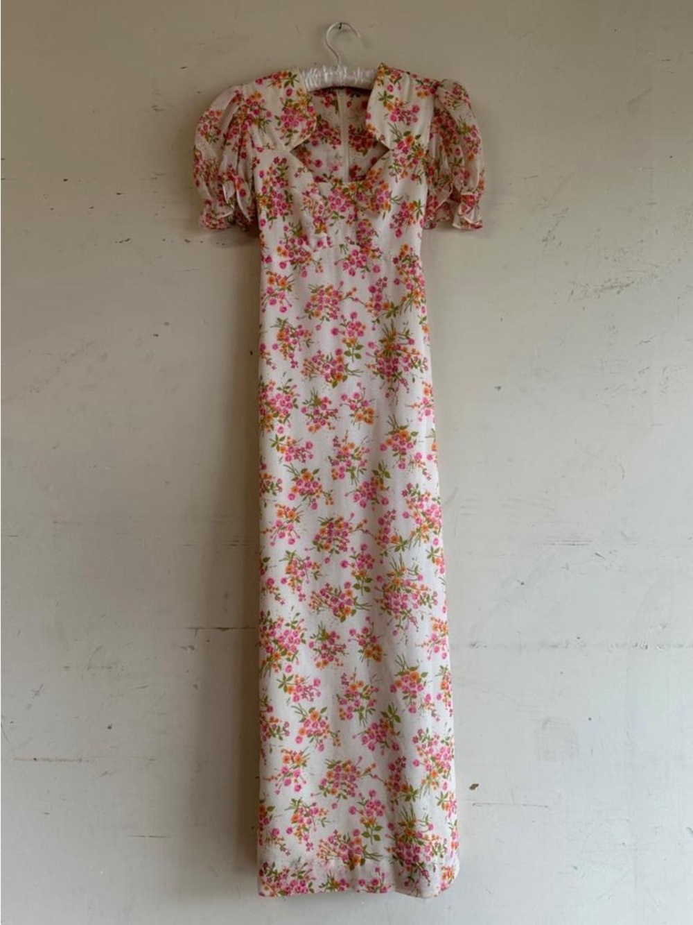 Vintage 70s boho floral puff sleeve maxi dress - Picture 3 of 8